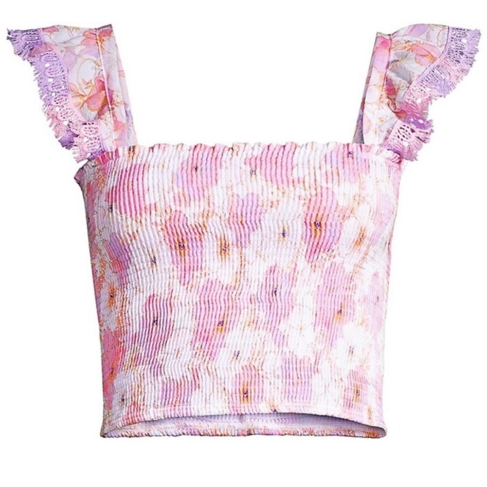 Peixoto Floral Smocked Pink and Lavender Camisole